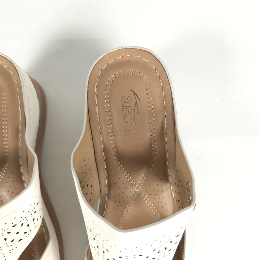 SHIBEVER NWOT Low Comfortable Wedge Sandal Open‎ Toe Slip On Size 42 US 11